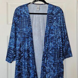 Catherines Blue Open-Front Cardigan – Size 0X (Plus)